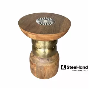 میز عسلی مدرن هندی چوب انبه و فلزی