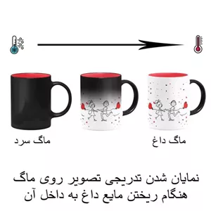 ماگ سرامیکی حرارتی داخل قرمز طرح روز عشق کد 01