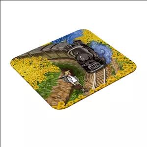 ماوس پد طرح  گل های آفتابگردان ونگوگ و قطار مدل The Starry Night کد 001