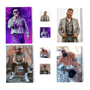 دفتر مشق  طرح معین زد کد Moein Z  به همراه برچسب مجموعه 8 عددی