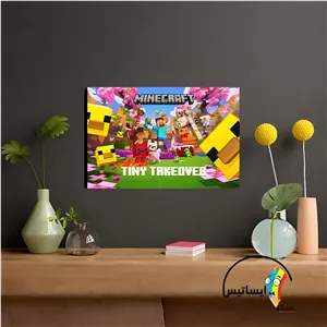 متال پوستر طرح بازی Minecraft Tiny Takeover مدل ماینکرفت (ماینکرافت) کد A1