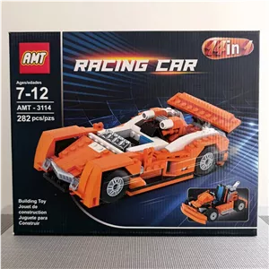 لگو ماشین مسابقه‌ای نارنجی Racing Car برند AMT ، پازل 282 قطعه و 14 مدل (اورجینال)