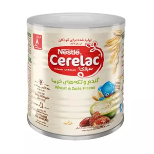پودر سرلاک گندم و تکه‌ های خرما نستل Cerelac | غذای کمکی مغذی برای رشد کودک