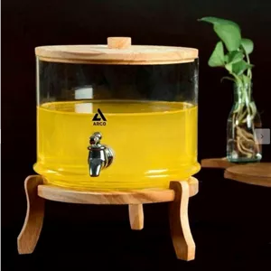 کلمن پذیرایی شیشه ای 1طبقه پایه چوبی آرکو