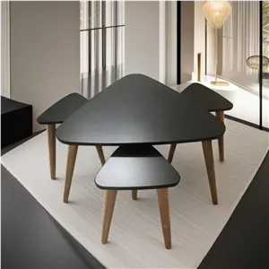 میز جلومبلی عسلی شیک مشکی مدل جدید 4عددی لمین