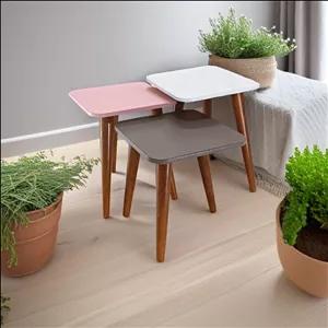 میز عسلی فانتزی لیون مجوعه سه عددی 322کد 63 لمین