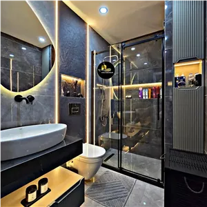 کابین دوش فریم لس ریلی دیوار به دیوار شیشه سکوریت 8میل