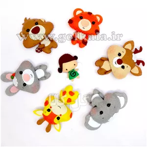 مجموعه عروسک حیوانات نمدی جنگل لپکیا| بسته ۶ تایی گل‌کالا 🐘🦒🦊
