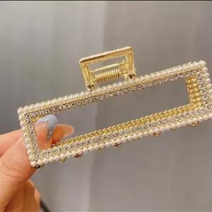 کلیپس مجلسی نگین و مروارید دار مستطیلی