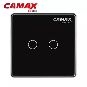 کلید لمسی دو پل ساده  CAMAX | رله ۱۶ آمپر | پنل شیشه‌ای ضدخش و نشکن