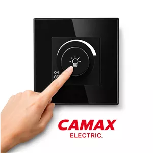 دیمر شیشه‌ای CAMAX | کلید دیمر ولومی تنظیم نور LED و لاینر Dimmable