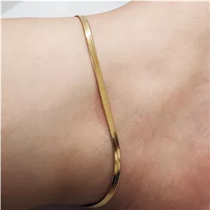 پابند ماری طلایی شاینورا | پابند استیل رنگ ثابت دخترانه و زنانه