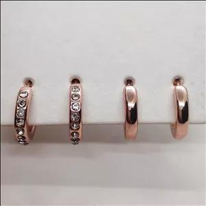 پک گوشواره حلقه ای ساده و نگین دار برند six | بدلیجات شاینورا