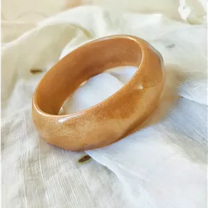 بنگل و النگو پهن رزینی طلایی شاینی