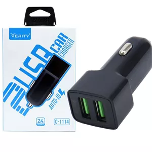 شارژر فندکی 2 پورت به همراه کابل MicroUSB وریتی C-1114