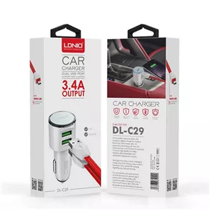 شارژر فندکی فست شارژ  Ldnio DL-C29کابل Micro ( 3.4 آمپر 17 وات )