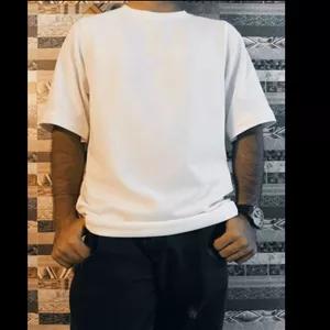 تیشرت سفید با پارچه تریکو کش باف