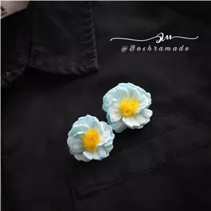 سنجاق سینه کاملیا آبی کد 0237