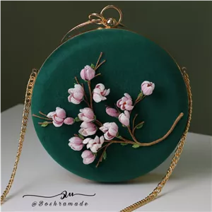 کیف مجلسی کلاج گرد گل مگلونیا کد 2145