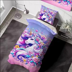 رو تختی خفن طرح یونیکورن رنگی FM-1216