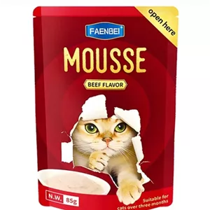 پوچ گربه فنبی موس طعم گوشت 85 گرمی