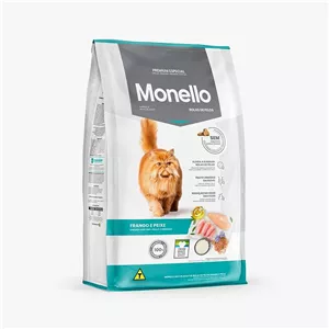 غذای خشک گربه بالغ  مدل هربال طعم مرغ و ماهی وزن 1 کیلوگرم مونلو Monello Hairball