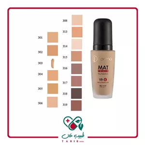 کرم پودر شیشه ای مات شماره 304 تاچ فلورمار 30 میل/FLORMAR MAT TOUCH No.304 FOUNDATION 30ML