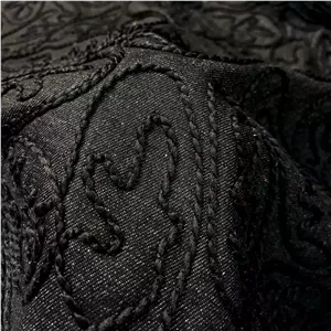 پارچه جین کوک دوزی مشکی وارداتی