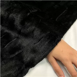 پارچه خز مشکی ساده وارداتی