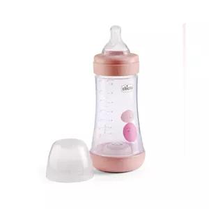 شیشه شیر صورتی ضد کولیک چیکو chicco مدل intui flow