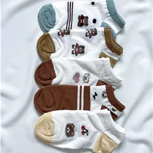 جوراب مچی زنانه خرس قهوه ای