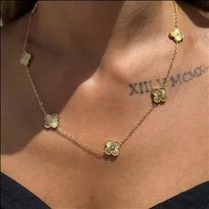 گردنبند زنانه ونکلیف استیل ضد حساسیت | سه رنگ طلایی، سفید و مشکی