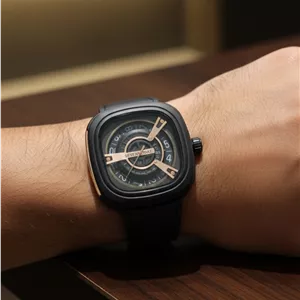 ساعت مردانه چرمی طرح SevenFriday | صفحه مربع و کیفیت بالا