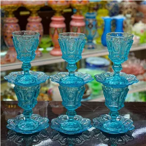 بستنی خوری/ شربت خوری چشم گاوی آبی کم یاب