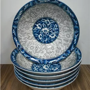 کاسه آبگوشت خوری گل آبی آنتیک