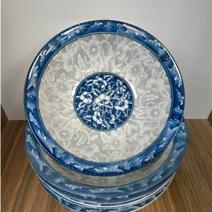 کاسه بزرگ (قدح) گل آبی آنتیک