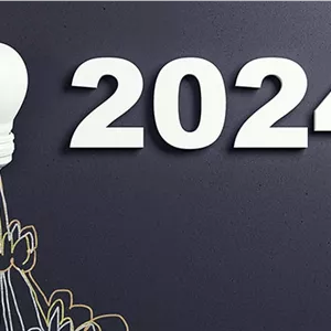 تصویر پس زمینه با مفهوم ایده نو در سال 2024