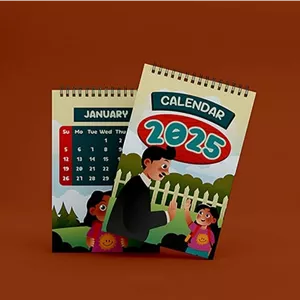 وکتور تقویم سال 2025 طرح مدرسه و دانش آموز