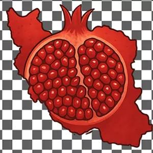 تصویر PNG نقشه ایران طرح انار شب یلدا