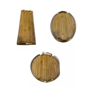 سینی چوبی سایز بزرگ دور شیشه ای
