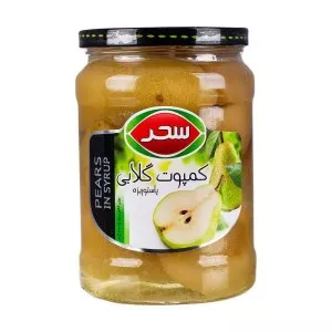 سحر کمپوت گلابی شیشه 660گ