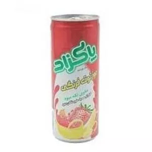 آبمیوه قوطی موز توت فرنگی 240میل پاکزاد