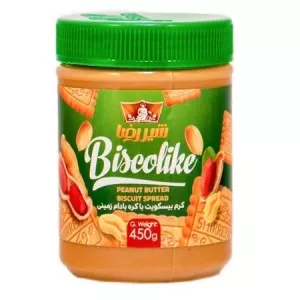 شیررضا کرم بیسکویت با کره بادام زمینی ساده 450گ