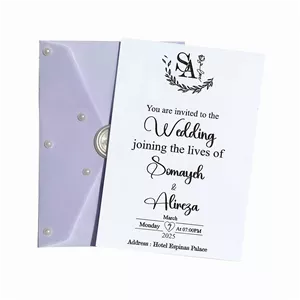 کارت عروسی پاکت کالکی با مروارید 507