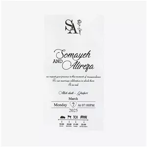 کارت عروسی با پاکت کالکی با مروارید و مهر و موم 508