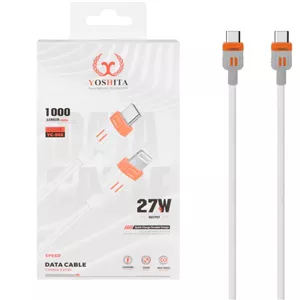 کابل شارژ فست Yoshita Type-C To Type-C مدل YC-066 27W - نارنجی - MMS