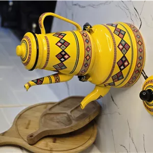ست کتری و قوری لعابی طرح سنتی