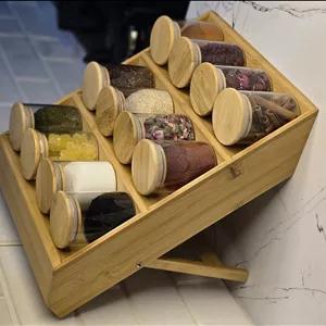 پاسماوری 12 عددی شیشه ایی با استند بامبو