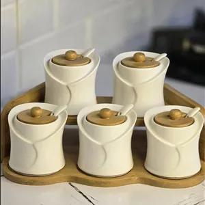 ست پاسماوری سرامیکی با درب بامبو