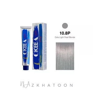 رنگ مو 100میل اکیا OKEEA سری PEARL شماره 10/8P نقره ای فانتزی